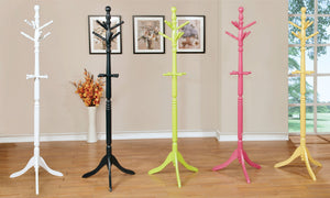 Messa Transitional Style Multi Hook Youth Coat Rack in Pink