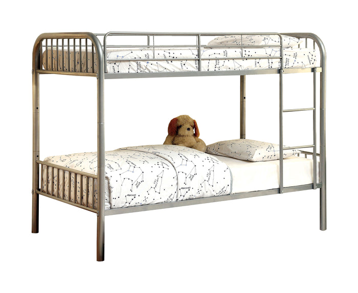 Contemporary Twin/ Twin Bunk Bed - Silver