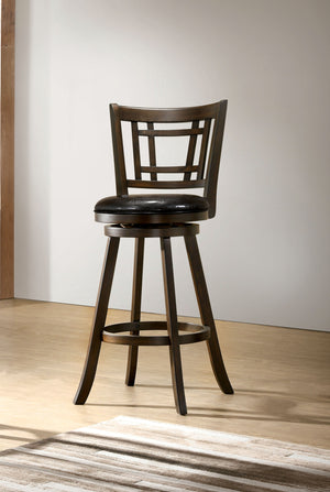 Raela Transitional Padded 29-Inch Bar Stool in Brown Cherry