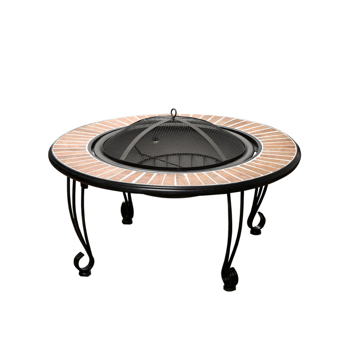 Drea Contemporary Style Outdoor Fire Pit with Spark Guard