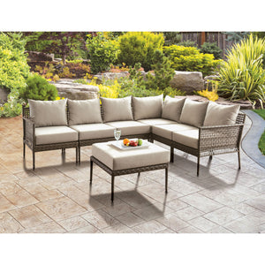 Markson Contemporary Faux Wicker Patio Sectional