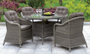 Aron Contemporary Padded Patio Arm Chairs (Set of 2)