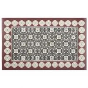 Calm Step by Nicole Miller (Red/Gray Area Rug)