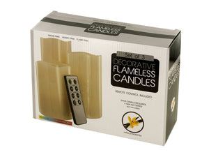 3-piece Vanilla Scented Flameless Candles Set
