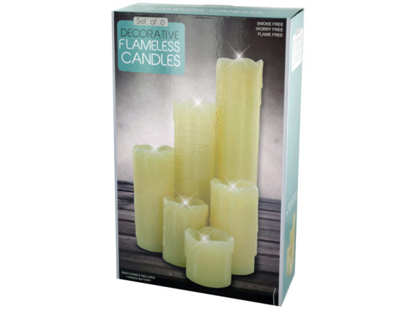 Decorative Flame less Pillar Candles Set