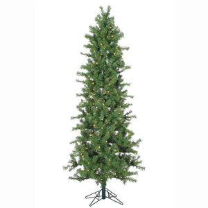 7'-x-36"-Slim-Spruce-Tree-300-Clear-Mini-Lights,-610Tips,-Metal-Stand