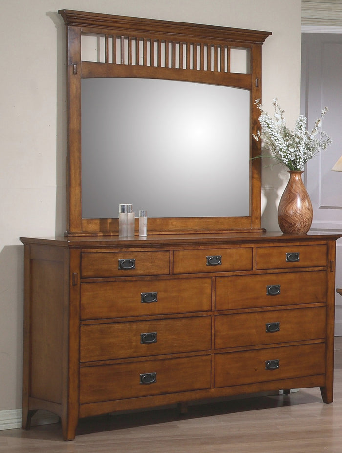 Sunset Trading Tremont Dresser and Mirror Set | Distressed Brown