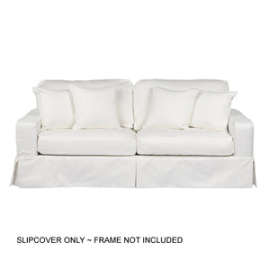 Sunset Trading Americana Box Cushion Sofa Slipcover | Performance Fabric | White