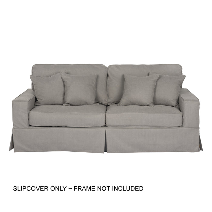 Sunset Trading Americana Box Cushion Sofa Slipcover | Performance Fabric | Gray