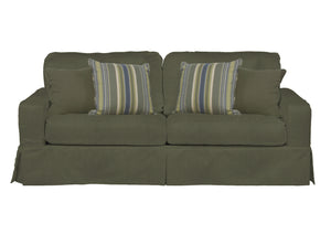 Sunset Trading Americana Box Cushion Sofa Slipcover | Forest Green