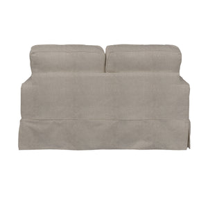 Sunset Trading Americana Box Cushion Slipcovered Loveseat  | Light Gray 