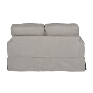 Sunset Trading Americana Box Cushion Slipcovered Loveseat | Performance Fabric | Gray