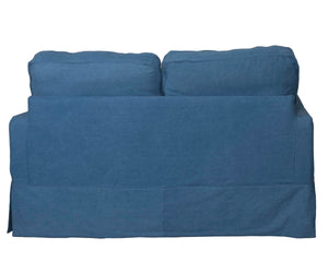 Sunset Trading Americana Box Cushion Slipcovered Loveseat | Indigo Blue