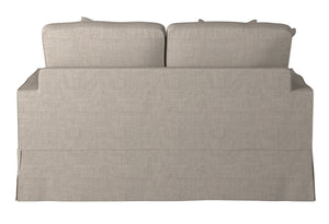 Sunset Trading Americana Box Cushion Loveseat Slipcover | Light Gray