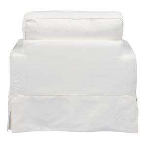Sunset Trading Americana Box Cushion Chair Slipcover | Performance Fabric | White