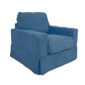 Sunset Trading Americana Box Cushion Chair Slipcover | Indigo Blue 
