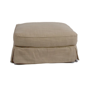 Sunset Trading Americana Box Cushion Ottoman Slipcover | Linen