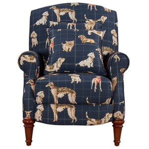 Sunset Trading Happy Dog Recliner | Manual Reclining Chair | Includes Two Matching Pillows