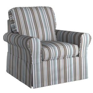 Sunset Trading Horizon Slipcovered Swivel Rocking Chair | Stain Resistant Performance Fabric