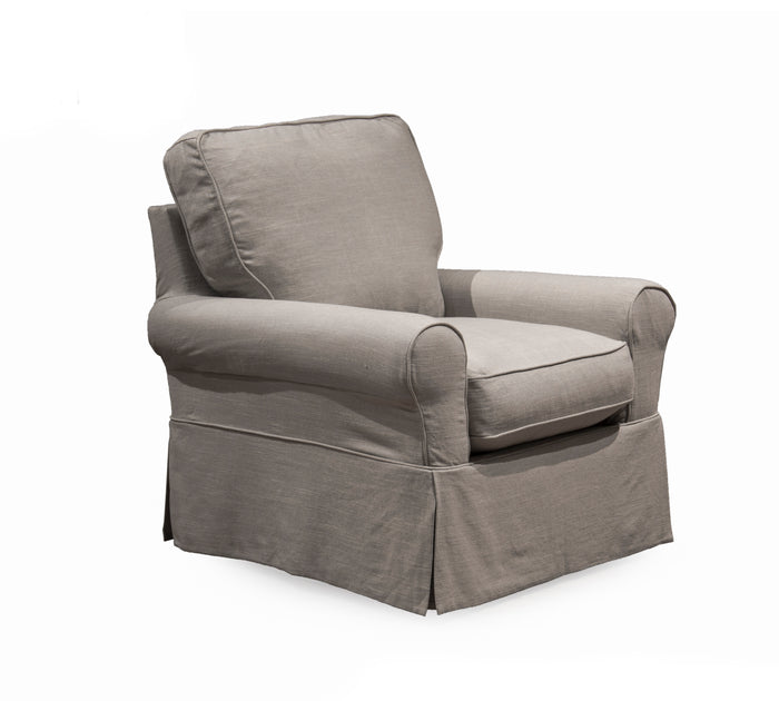 Sunset Trading Horizon Box Cushion Chair Slipcover | Light Gray