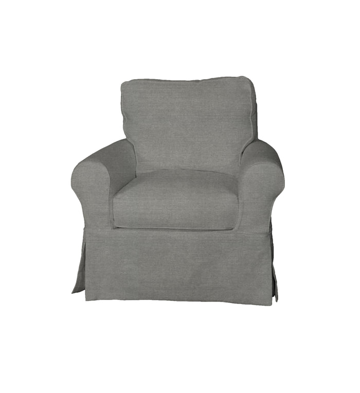Sunset Trading Horizon Box Cushion Chair Slipcover | Performance Fabric | Gray