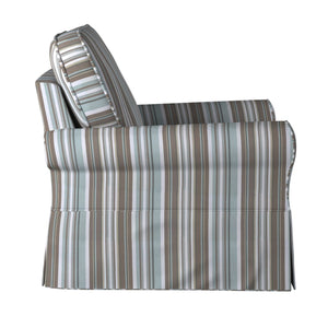 Sunset Trading Horizon Box Cushion Chair Slipcover | Performance Fabric | Blue Striped