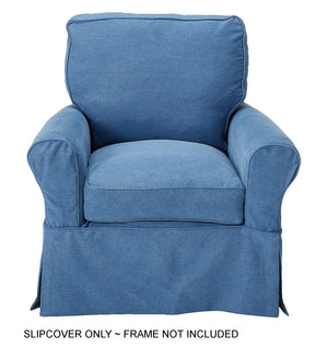 Sunset Trading Horizon Box Cushion Chair Slipcover | Indigo Blue