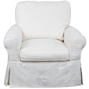 Sunset Trading Horizon Box Cushion Chair Slipcover | Warm White