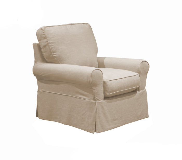 Sunset Trading Horizon Box Cushion Chair Slipcover | Linen