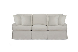 Sunset Trading Horizon T-Cushion Slipcovered Sofa | Light Gray 
