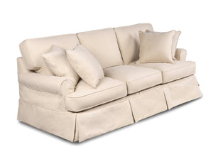 Sunset Trading Horizon T-Cushion Slipcovered Sofa | Performance Fabric | Tan