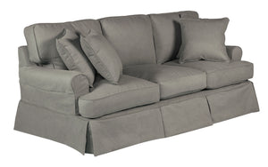 Sunset Trading Horizon T-Cushion Slipcovered Sofa | Performance Fabric | Gray