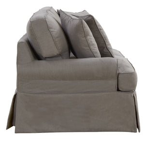 Sunset Trading Horizon T-Cushion Slipcovered Sofa | Performance Fabric | Gray