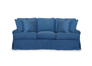 Sunset Trading Horizon T-Cushion Slipcovered Sofa | Indigo Blue 