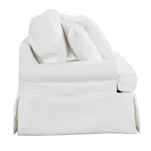 Sunset Trading Horizon T-Cushion Slipcovered Sofa | Warm White