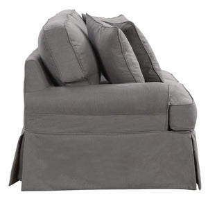 Sunset Trading Horizon T-Cushion Sofa Slipcover | Performance Fabric | Gray