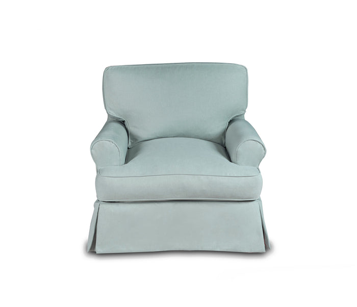 Sunset Trading Horizon Slipcovered T-Cushion Chair | Performance Fabric | Ocean Blue