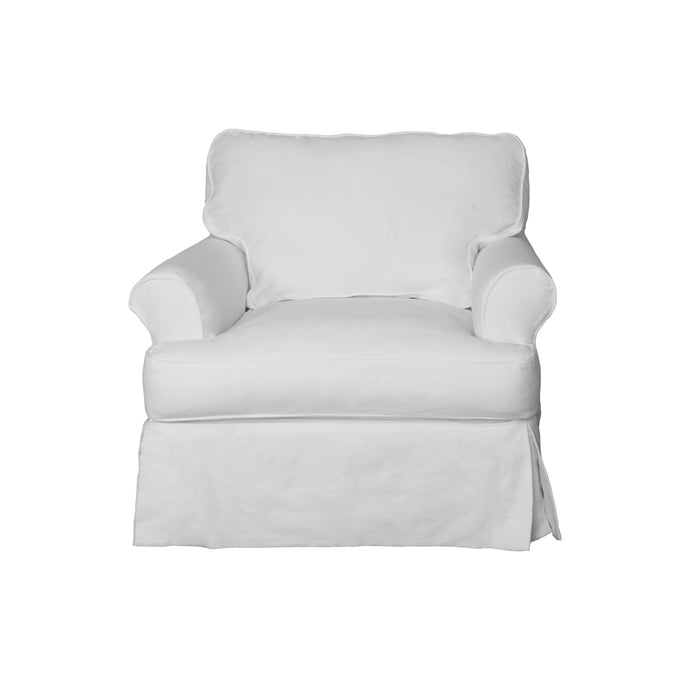 Sunset Trading Horizon Slipcovered T-Cushion Chair | Performance Fabric | White