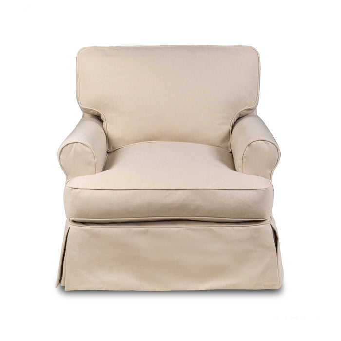 Sunset Trading Horizon Slipcovered T-Cushion Chair | Performance Fabric | Tan