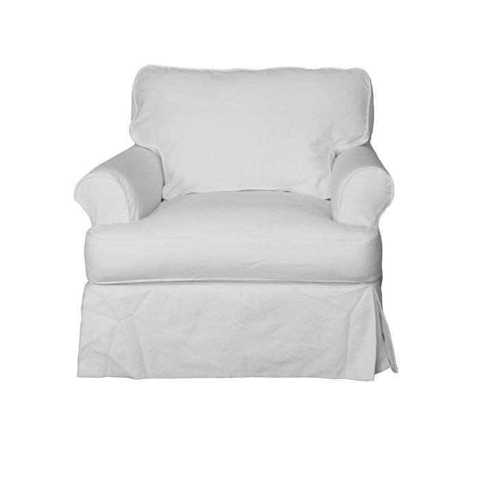 Sunset Trading Horizon Slipcovered T-Cushion Chair | White
