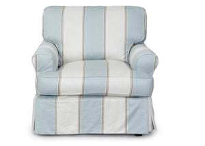 Sunset Trading Horizon Slipcovered T-Cushion Chair | Beach House Blue | Striped