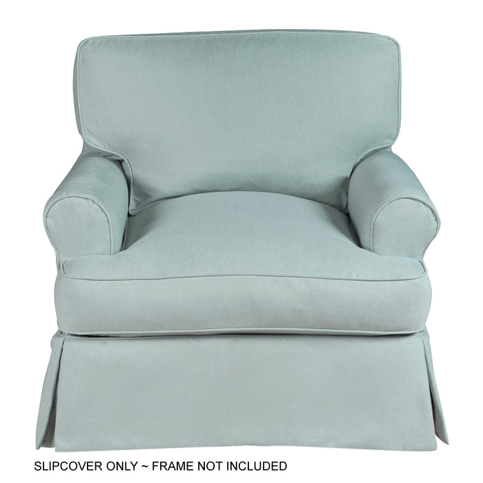 Sunset Trading Horizon T-Cushion Chair Slipcover | Performance Fabric | Ocean Blue 