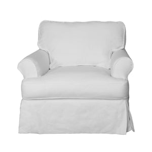 Sunset Trading Horizon T-Cushion Chair Slipcover | Performance Fabric | White