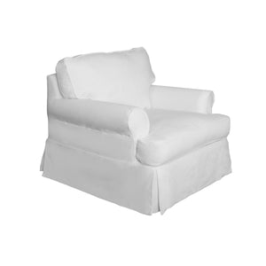 Sunset Trading Horizon T-Cushion Chair Slipcover | Performance Fabric | White