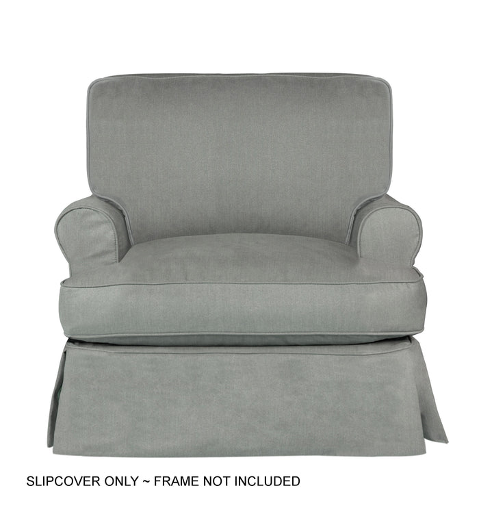 Sunset Trading Horizon T-Cushion Chair Slipcover | Performance Fabric | Gray