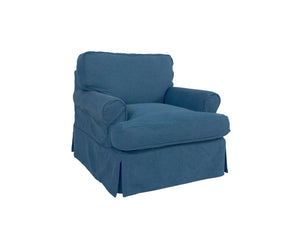 Sunset Trading Horizon T-Cushion Chair Slipcover | Indigo Blue