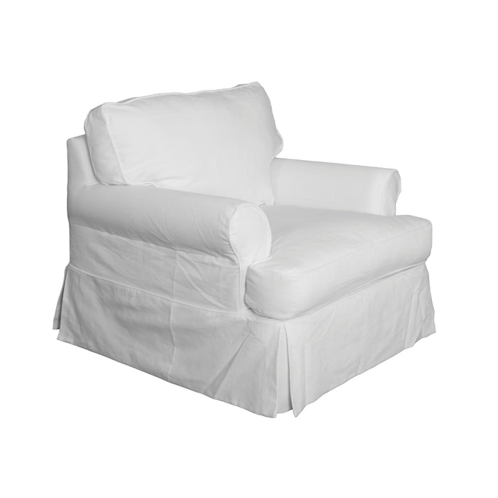 Sunset Trading Horizon T-Cushion Chair Slipcover | Warm White