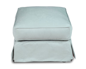 Sunset Trading Horizon Slipcovered Ottoman | Performance Fabric | Ocean Blue