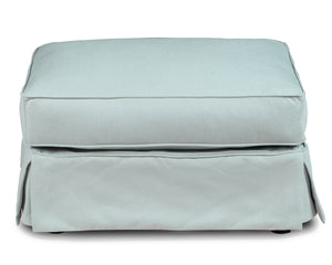 Sunset Trading Horizon Slipcovered Ottoman | Performance Fabric | Ocean Blue