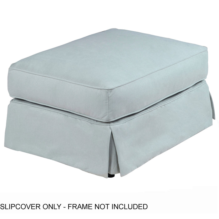 Sunset Trading Horizon Ottoman Slipcover | Performance Fabric | Ocean Blue 